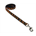 Sassy Dog Wear Sassy Dog Wear ZEBRA-TANGERINE-BLK.1-L 4 ft. Zebra Dog Leash; Tangerine & Black - Extra Small ZEBRA-TANGERINE/BLK.1-L